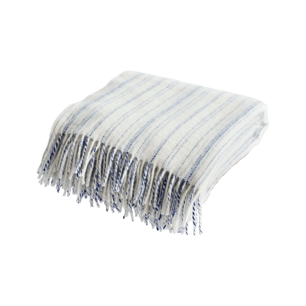 VIOLETTA Blå/hvid uldplaid