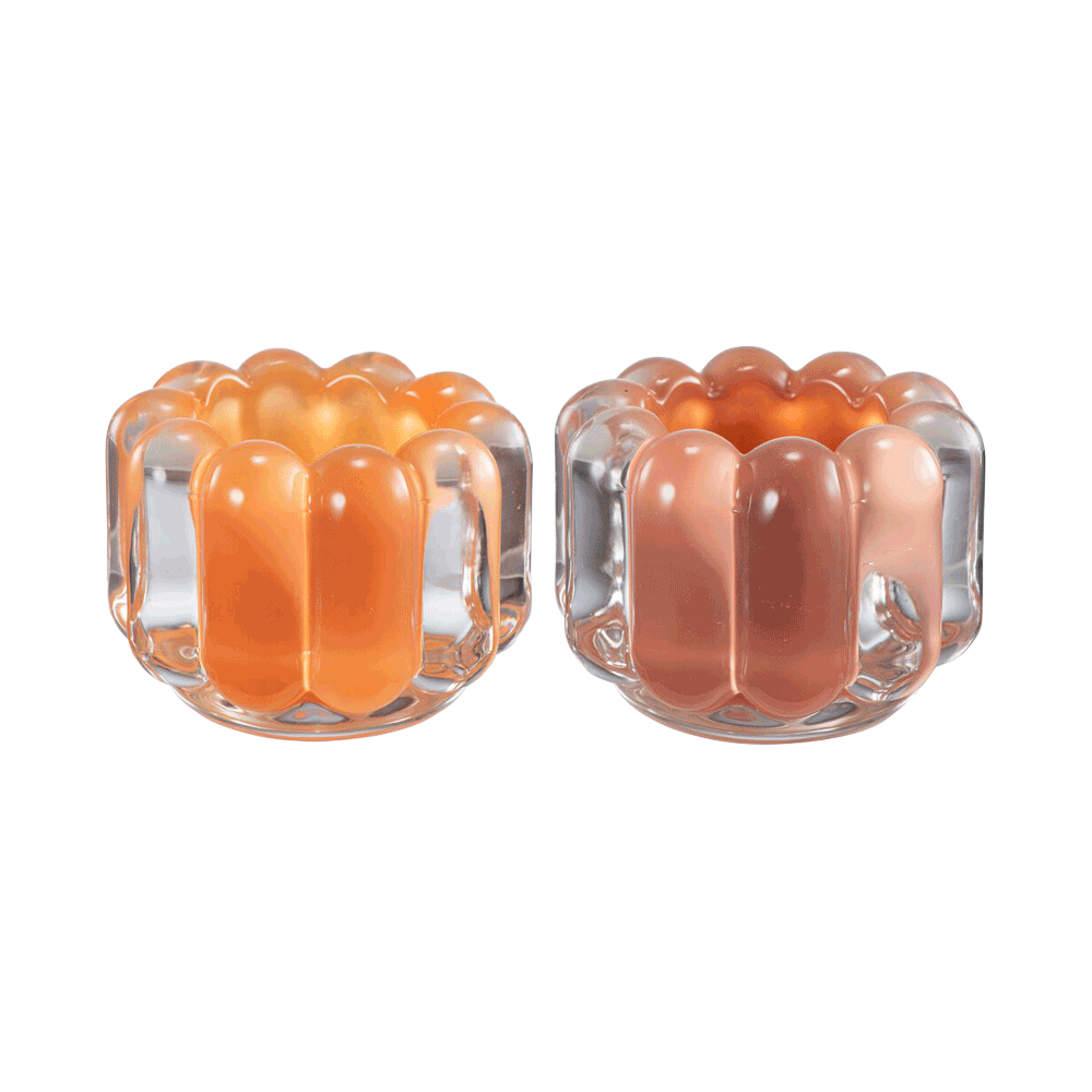 Edelweiss LILIAN fyrfadsstager (sæt med 2) - Orange
