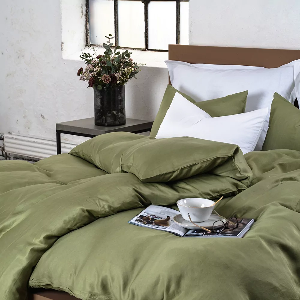 bambus sengetøj grøn