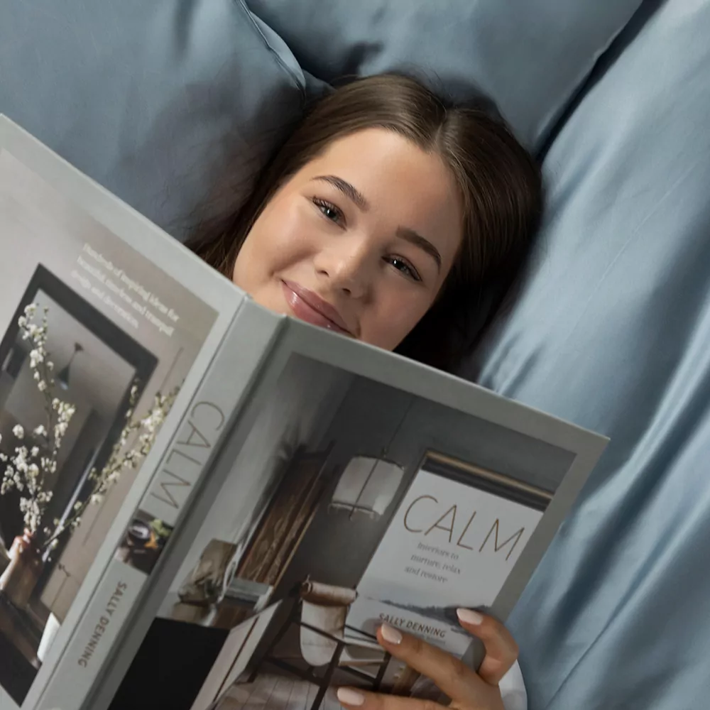 bambus sengetøj lysblå