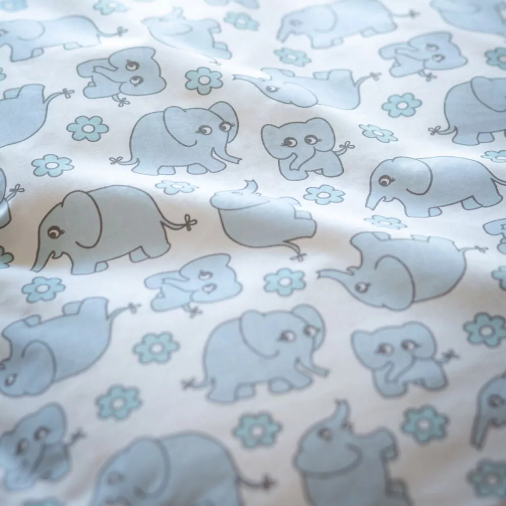 elefant sengetøj blå