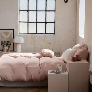 bambus sengetøj rosa