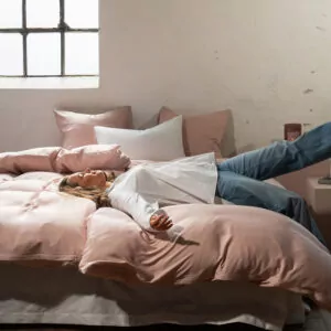 bambus sengetøj rosa