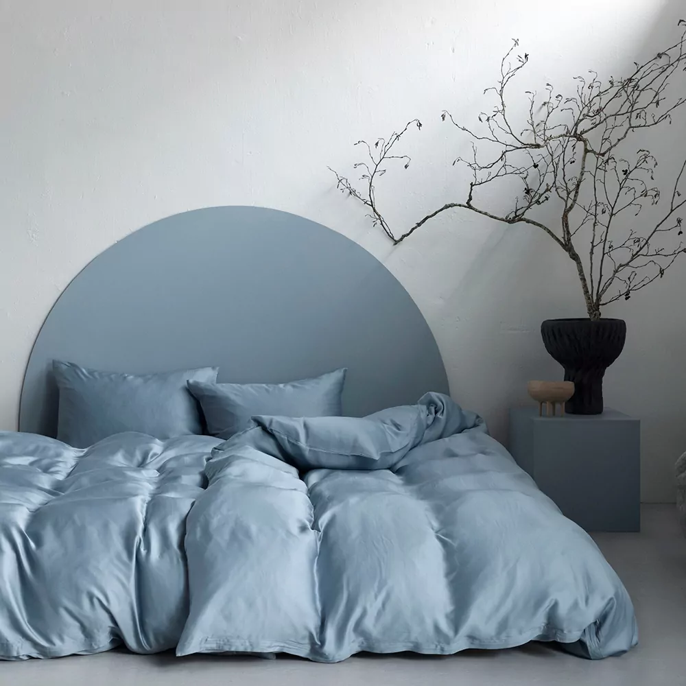 bambus sengetøj lysblå