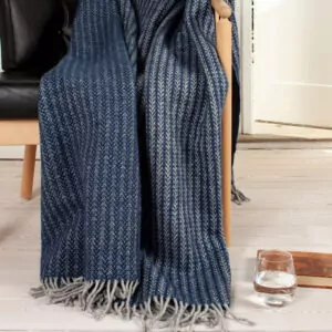 uldplaid mørkeblå