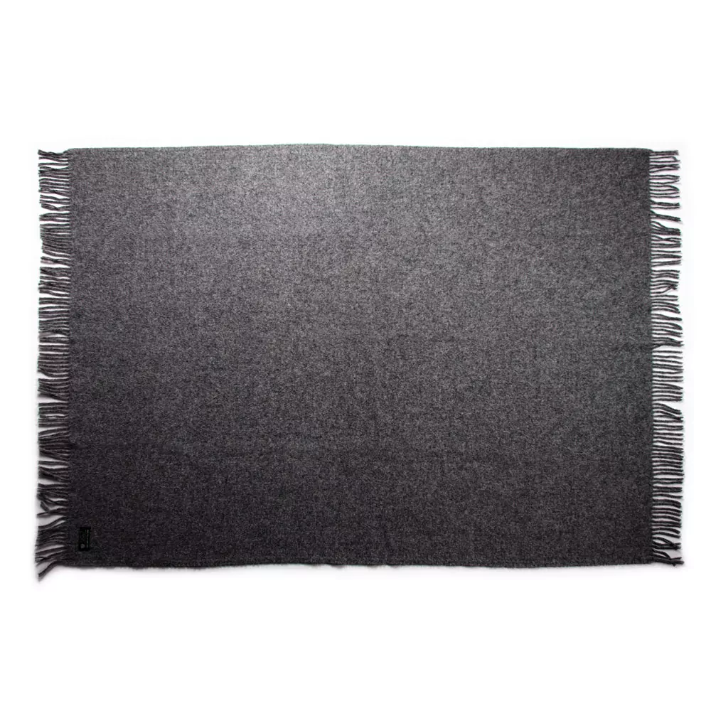 MELANGE Dark grey uldplaid