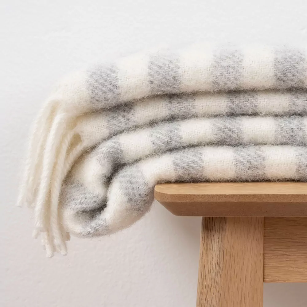 FENRIS Light Grey uldplaid