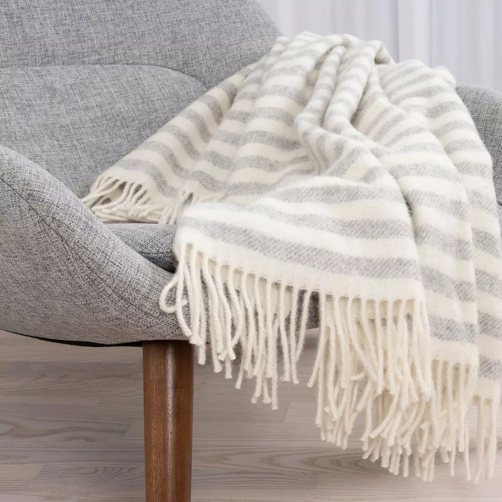 FENRIS Light Grey uldplaid