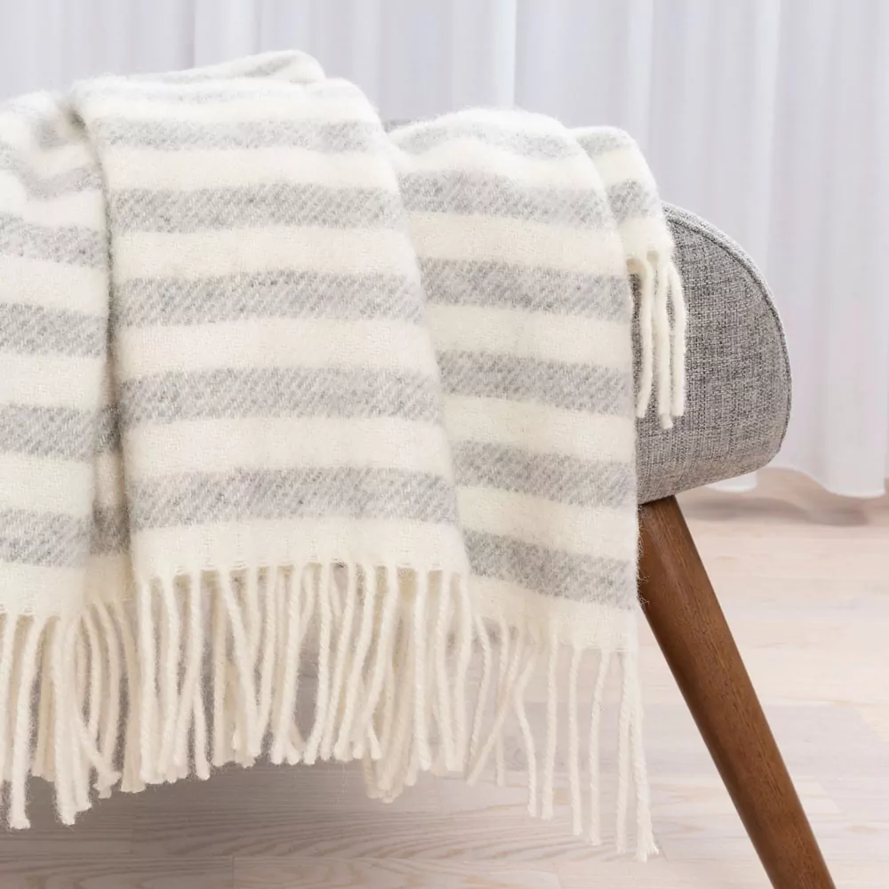 FENRIS Light Grey uldplaid