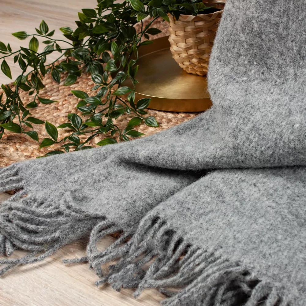 MELANGE Grey uldplaid