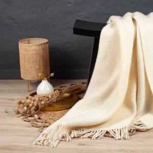 uldplaid i creme