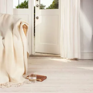 uldplaid i creme