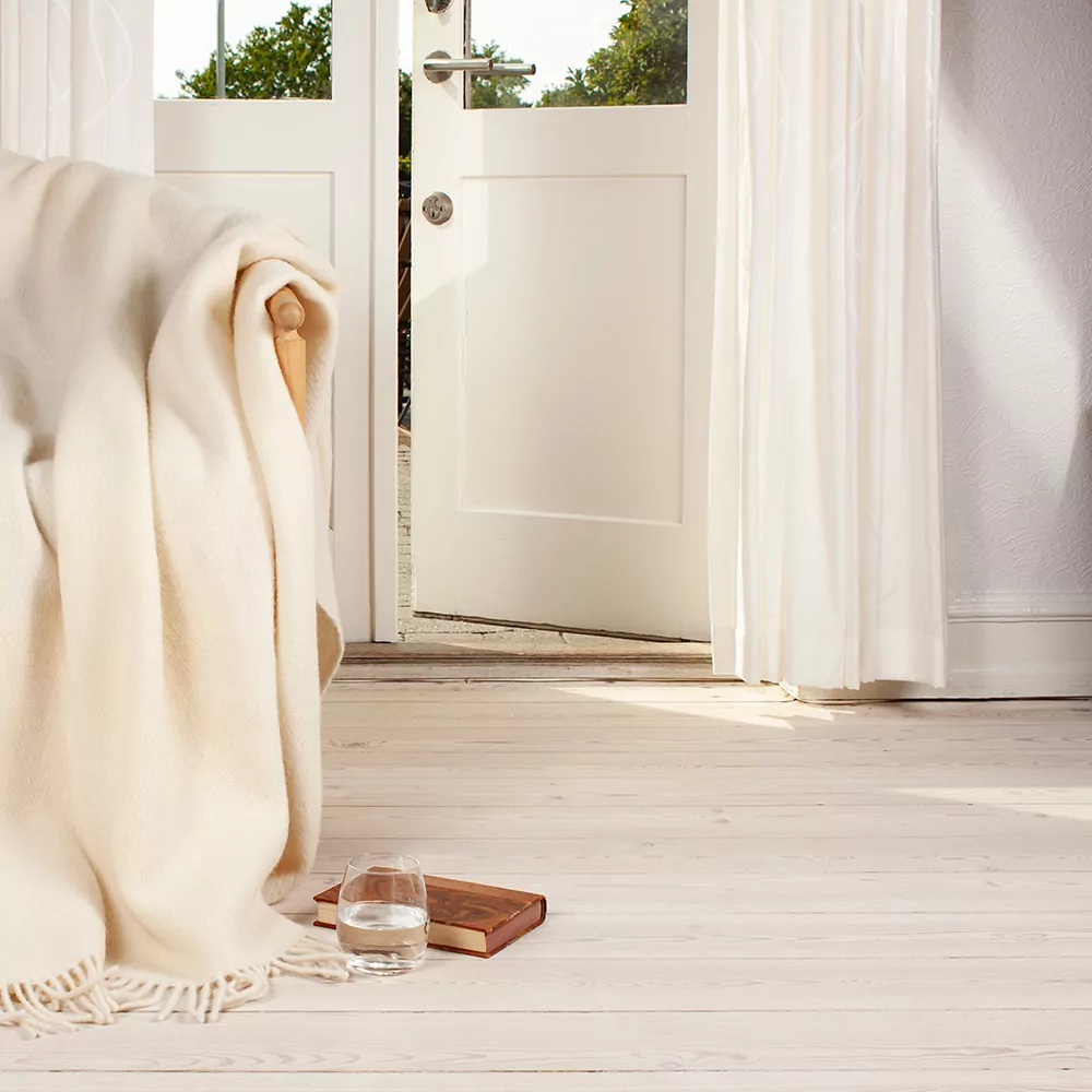 uldplaid i creme