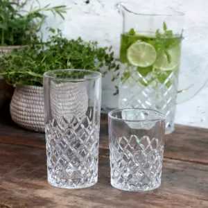 LORIENT Drikkeglas lav m. udskæringer