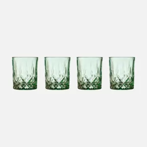 whiskyglas i grøn 4 styk