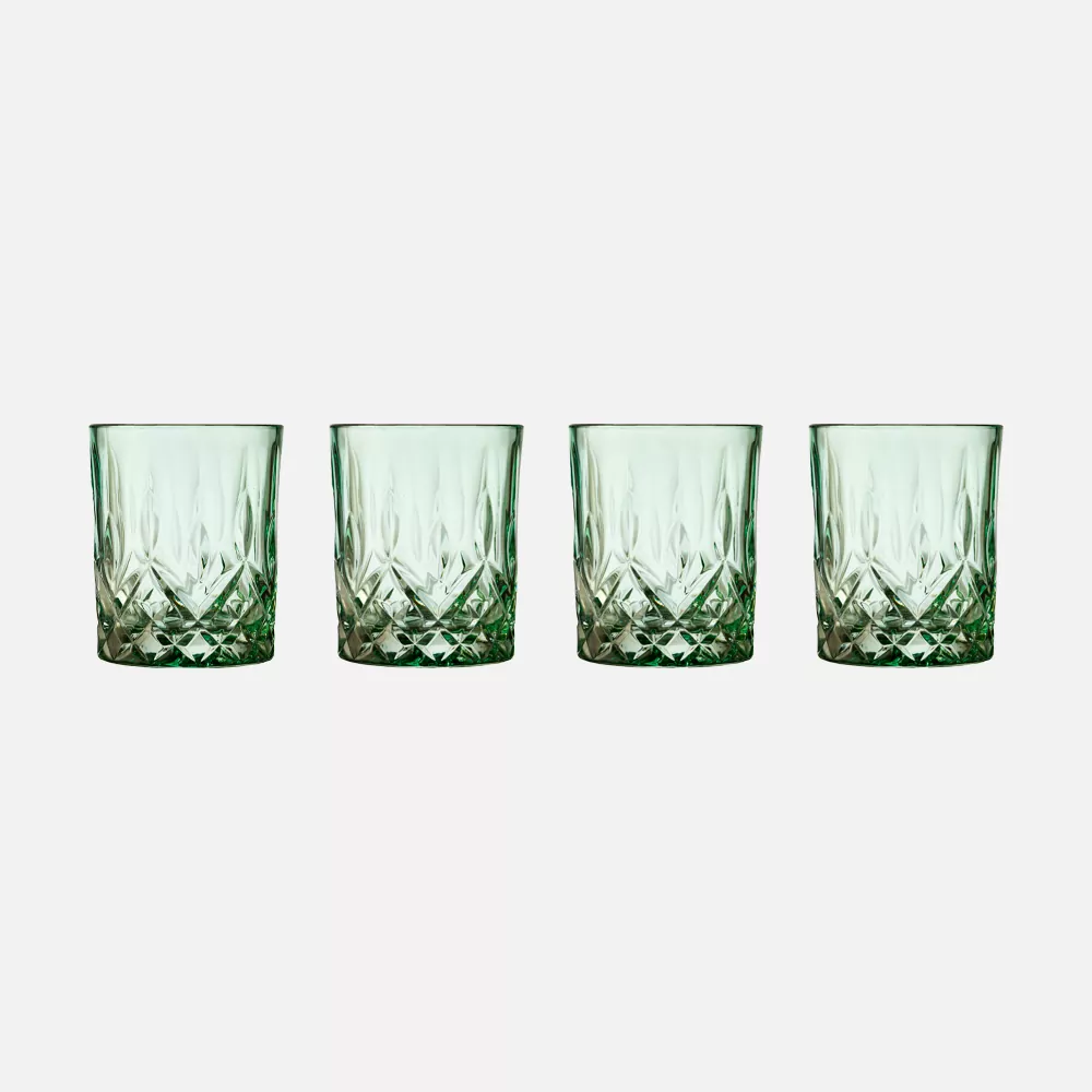 whiskyglas i grøn 4 styk