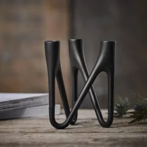 3 armet lysestage i støbejern