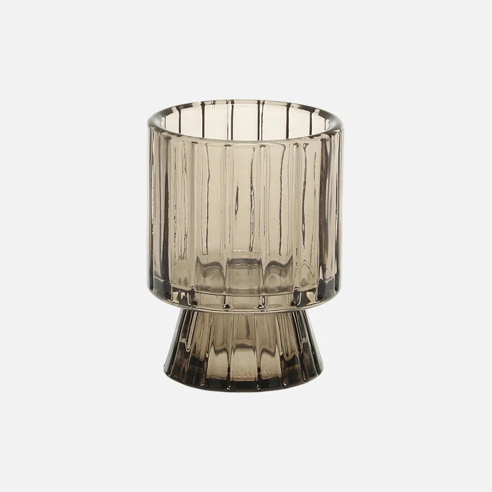 lysestage i brun glas
