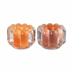 Edelweiss LILIAN fyrfadsstager i orange/fersken
