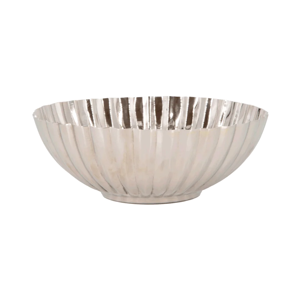 Holmen Clarice skål i sølvfarvet metal Ø18,5 cm