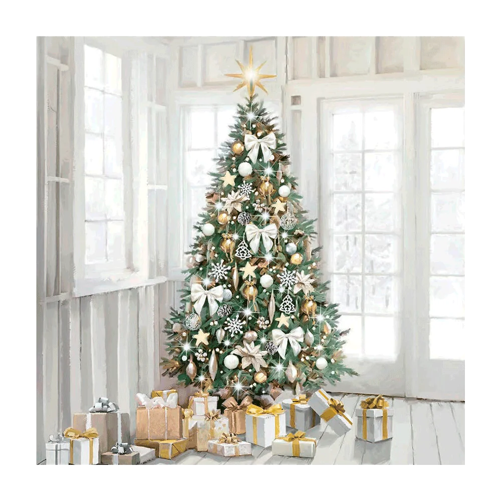 Edelweiss Christmas tree juleservietter 33x33 cm med juletræsmotiv