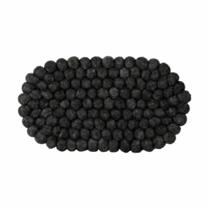 Oval Holmen Dakota bordskåner 33x18 cm i mørkegrå uld