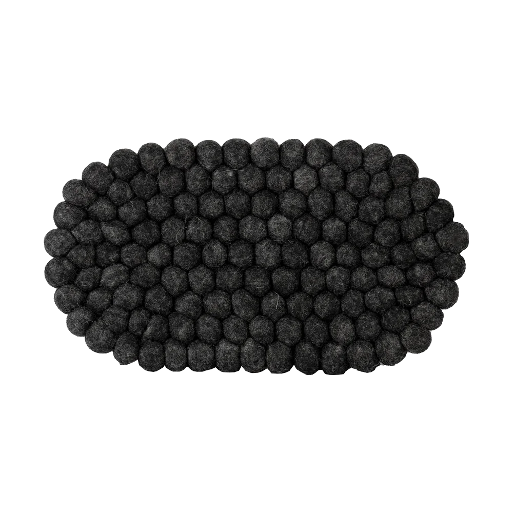 Oval Holmen Dakota bordskåner 33x18 cm i mørkegrå uld